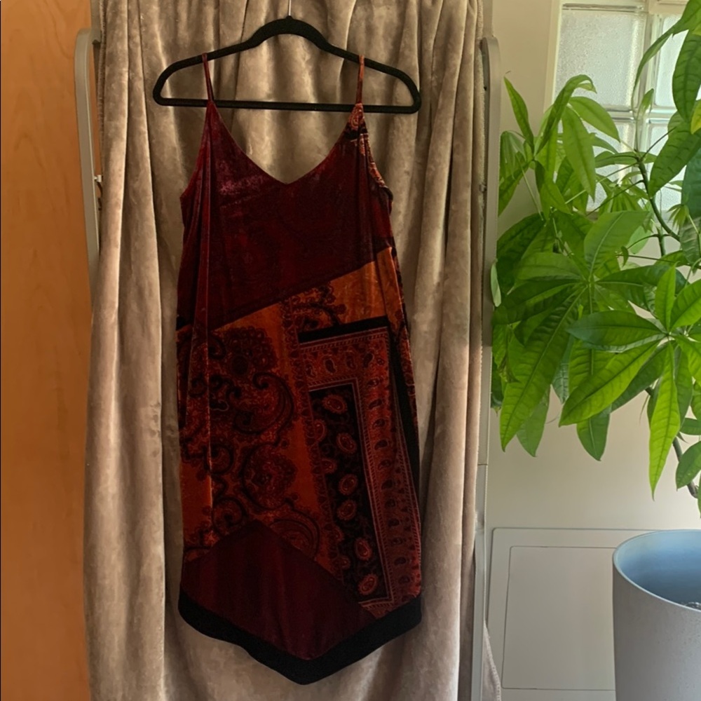 Elegant Velvet Patchwork Dress
